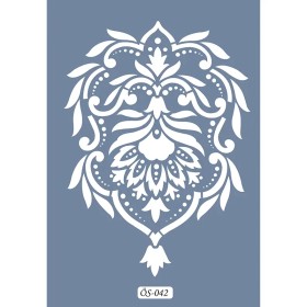 Özel42 25x35 Damask Desen Stencil