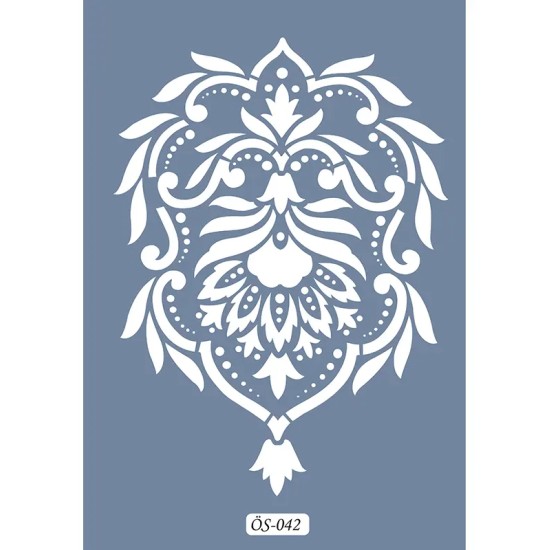Özel42 25x35 Damask Desen Stencil