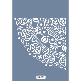 Özel72 25x35cm Yarım Damask Desen Stencil