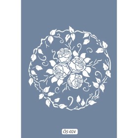 Özel24 25x35 Gül Desen Stencil