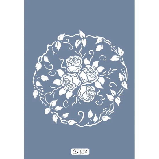 Özel24 25x35 Gül Desen Stencil