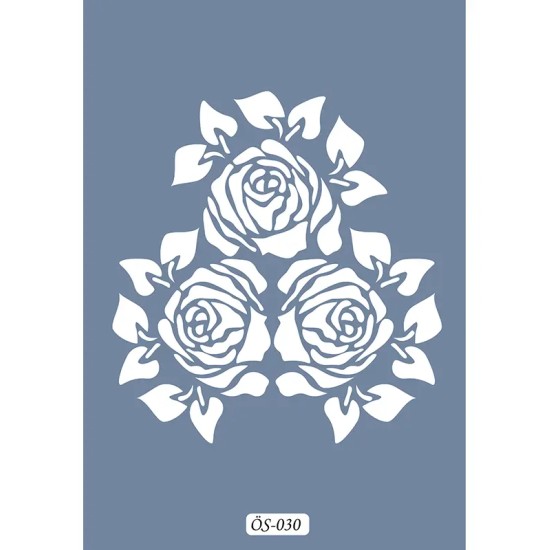 Özel30 25x35 Gül Desen Stencil