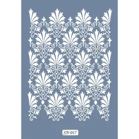 SN17 Damask Desen Stencil