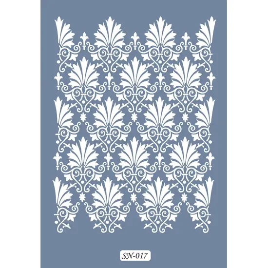 SN17 Damask Desen Stencil