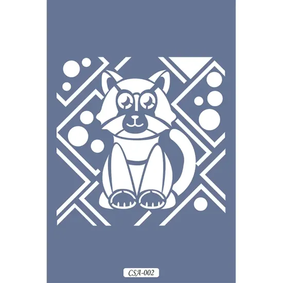 Kedi Figür Çocuk Stencil 25x25cm CSA02