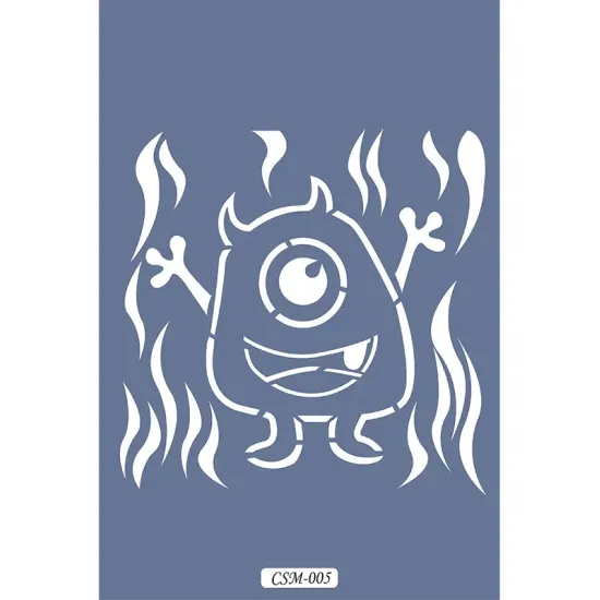 Sevimli Yaratıklar Çocuk Stencil 15x15cm CSM05