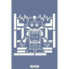 Sevimli Robotlar Çocuk Stencil 15x15cm CSR01
