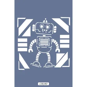 Sevimli Robotlar Çocuk Stencil 15x15cm CSR02