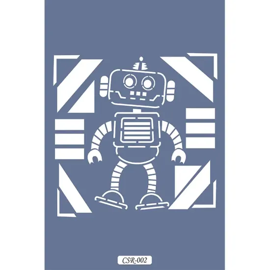 Sevimli Robotlar Çocuk Stencil 25x25cm CSR02