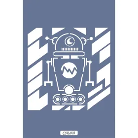 Sevimli Robotlar Çocuk Stencil 15x15cm CSR03