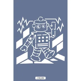 Sevimli Robotlar Çocuk Stencil 25x25cm CSR04