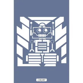 Sevimli Robotlar Çocuk Stencil 15x15cm CSR05