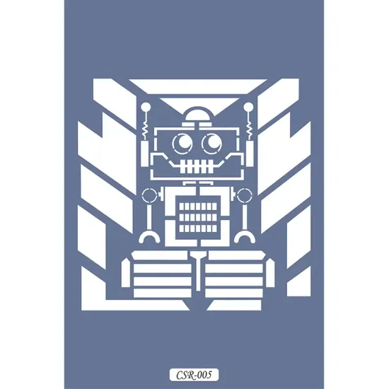 Sevimli Robotlar Çocuk Stencil 15x15cm CSR05
