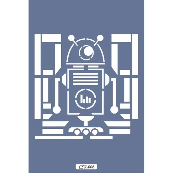 Sevimli Robotlar Çocuk Stencil 15x15cm CSR06