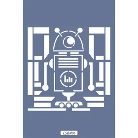Sevimli Robotlar Çocuk Stencil 25x25cm CSR06