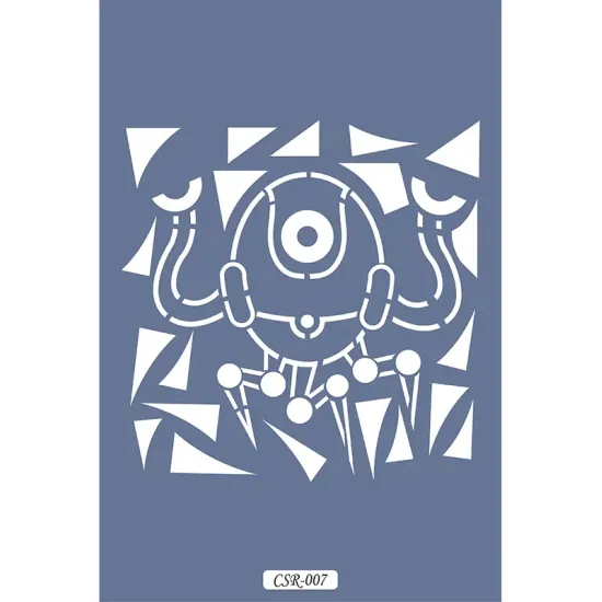 Sevimli Robotlar Çocuk Stencil 25x25cm CSR07
