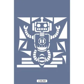 Sevimli Robotlar Çocuk Stencil 25x25cm CSR08