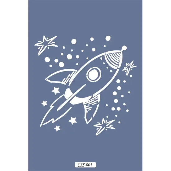 Roket Figür Çocuk Stencil 25x25cm CSS01
