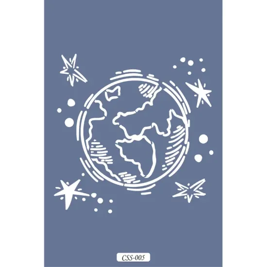 Dünya Figür Çocuk Stencil 15x15cm CSS05