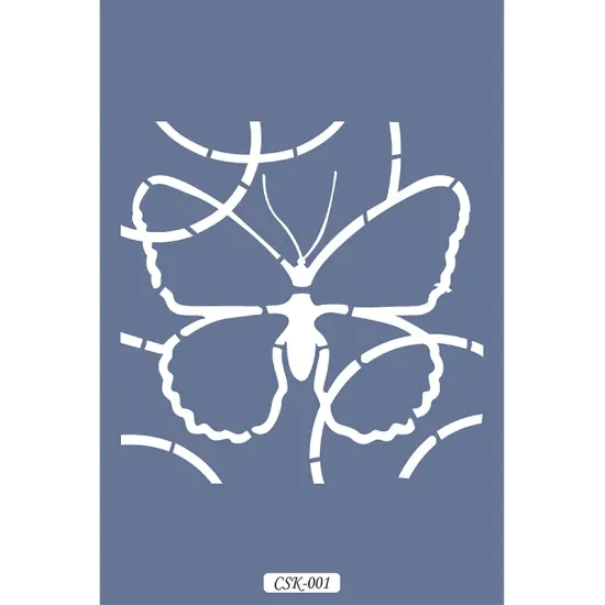 Kelebek Figür Çocuk Stencil 25x25cm CSK01
