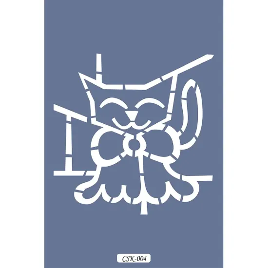 Kedicik Figür Çocuk Stencil 15x15cm CSK04