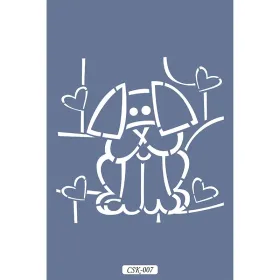 Köpek Figür Çocuk Stencil 15x15cm CSK07