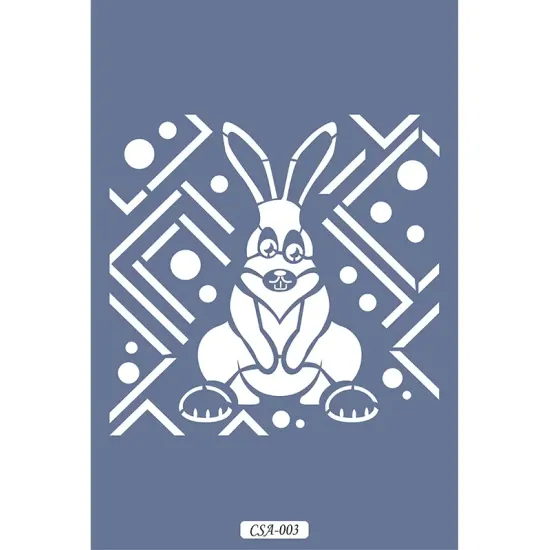 Tavşan Figür Çocuk Stencil 25x25cm CSA03