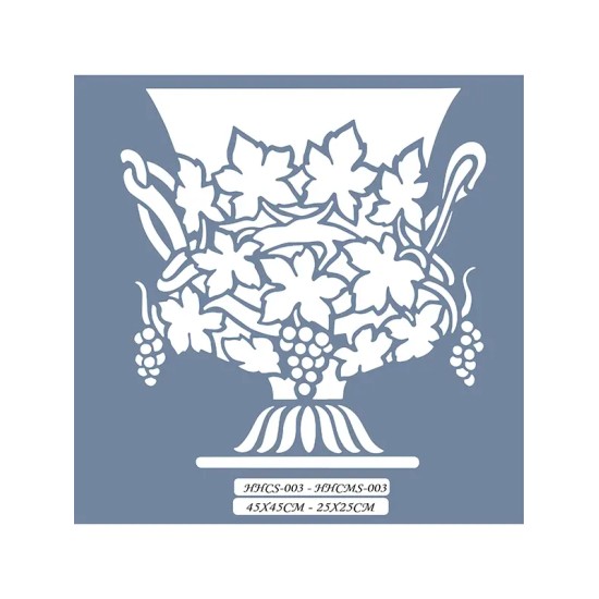 HHCMS03 Home Heritage Üzüm ve Yaprak Stencil 25x25cm