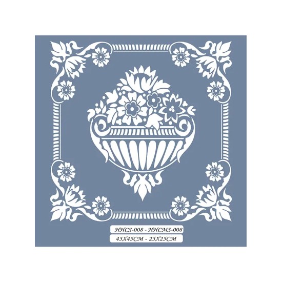 HHCMS08 Home Heritage Çiçek Sepeti Stencil 25x25cm