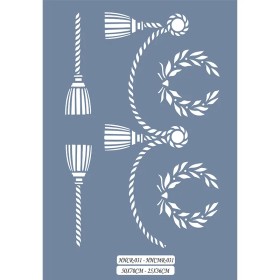 HHCR31 Home Heritage Püskül ve Yaprak Stencil 50x70cm