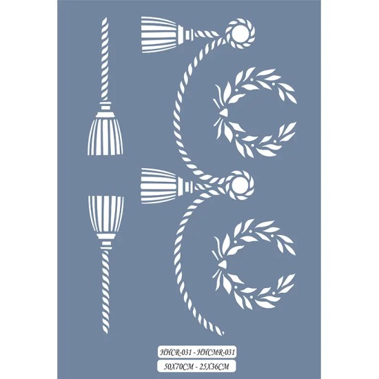 HHCR31 Home Heritage Püskül ve Yaprak Stencil 50x70cm