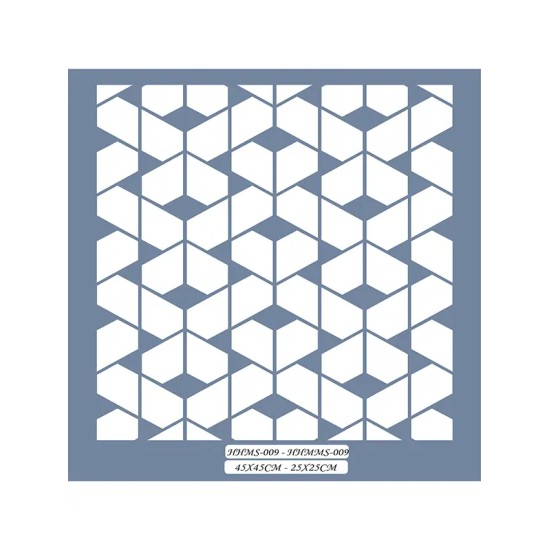 HHMMS09 Home Heritage Geometrik Desen Stencil 25x25cm
