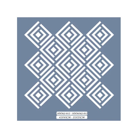 HHMMS12 Home Heritage Kare Geometrik Stencil 25x25cm