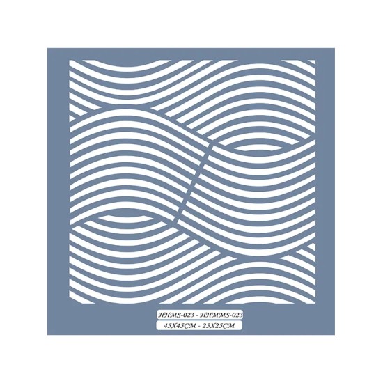 HHMMS23 Home Heritage Dalga Desen Stencil 25x25cm