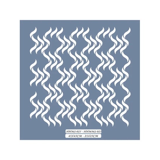 HHMMS25 Home Heritage Dalga Desen Stencil 25x25cm