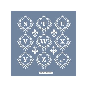 HDM16 Alfabe Model Home Dekor 25x25 Stencil