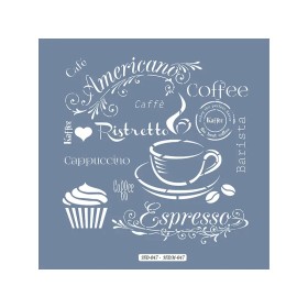 HDM47 Kafe Model Home Dekor 25x25 Stencil