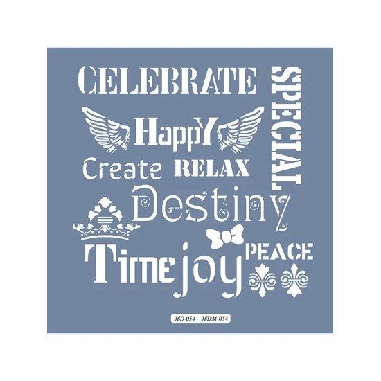 HDM54 Yazı Model Home Dekor 25x25 Stencil