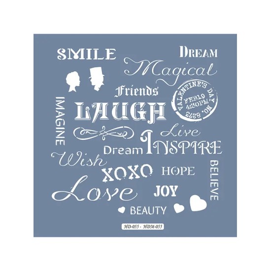 HDM55 Yazı Model Home Dekor 25x25 Stencil