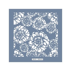 HDM74 Çiçek Model Home Dekor 25x25 Stencil