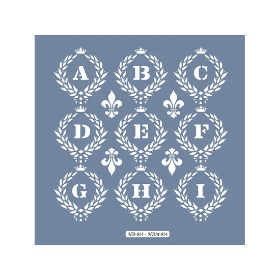 HD14 Alfabe Model Home Dekor 45x45 Stencil