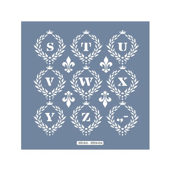 HD16 Alfabe Model Home Dekor 45x45 Stencil