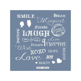 HD55 Yazı Model Home Dekor 45x45 Stencil