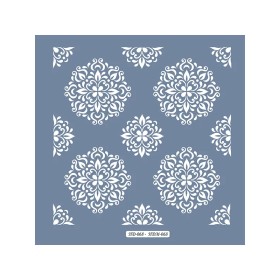 HD68 Çiçek Model Home Dekor 45x45 Stencil