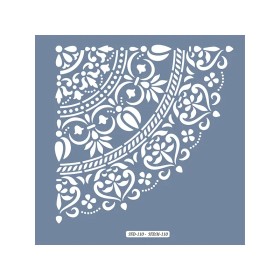HD110 Yarım Damask Home Dekor 45x45 Stencil