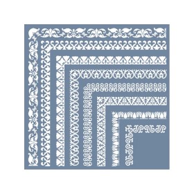 HDM196 Köşe Bordür Model Home Dekor 25x25 Stencil
