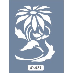 D25 Çiçek Model D Serisi Stencil 15x20cm