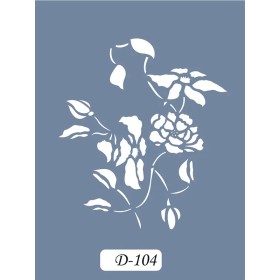 D104 Çiçek Model D Serisi Stencil 15x20cm