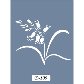 D109 Çiçek Model D Serisi Stencil 15x20cm