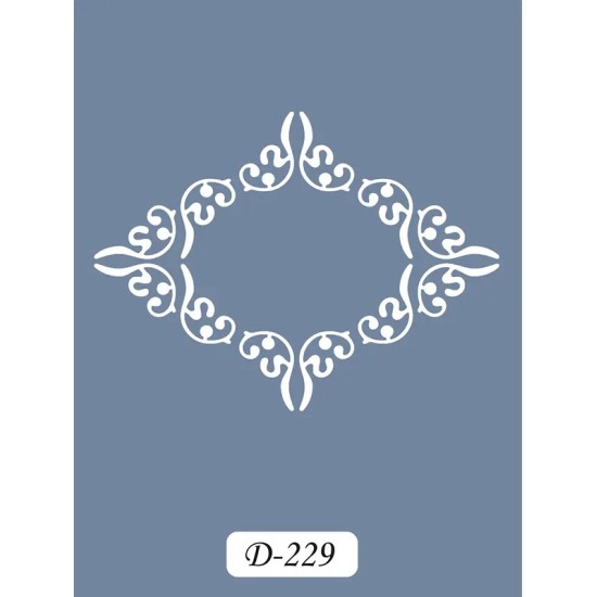 D229 Oval Çerçeve Model D Serisi Stencil 15x20cm